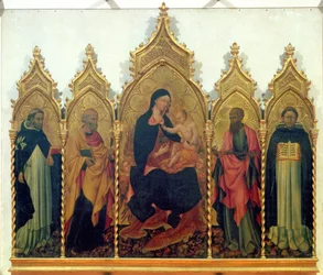 Madonna and Child with SS. Dominic, Peter, Paul and Thomas Aquinas, altarpiece